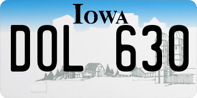 IA license plate DOL630