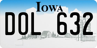 IA license plate DOL632