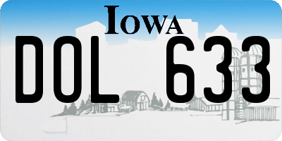 IA license plate DOL633