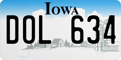 IA license plate DOL634