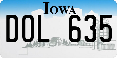 IA license plate DOL635