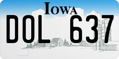 IA license plate DOL637