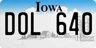 IA license plate DOL640