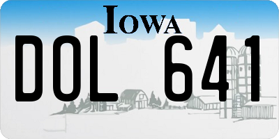 IA license plate DOL641