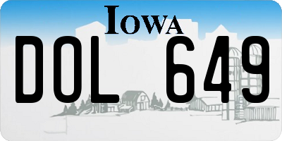 IA license plate DOL649