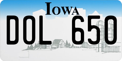 IA license plate DOL650