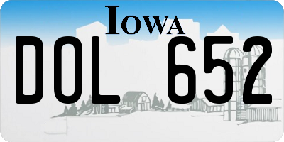 IA license plate DOL652