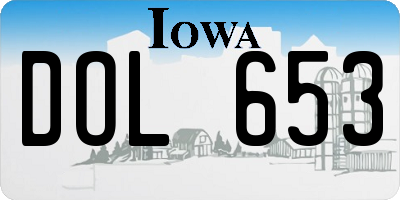 IA license plate DOL653