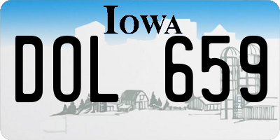 IA license plate DOL659