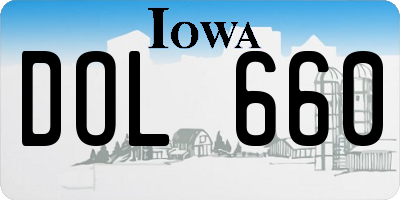 IA license plate DOL660