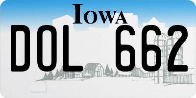 IA license plate DOL662