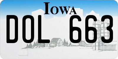 IA license plate DOL663