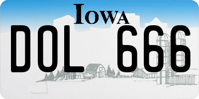 IA license plate DOL666