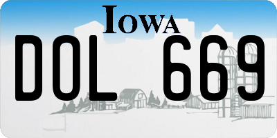 IA license plate DOL669