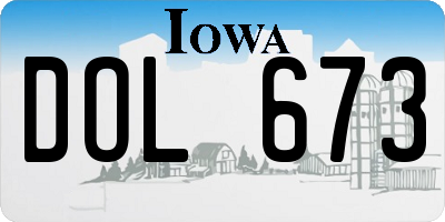 IA license plate DOL673