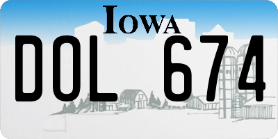 IA license plate DOL674