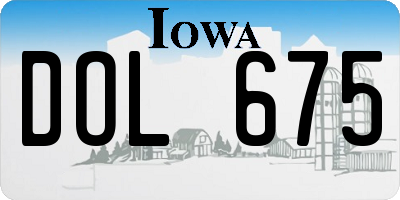 IA license plate DOL675
