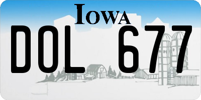 IA license plate DOL677
