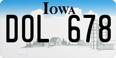 IA license plate DOL678