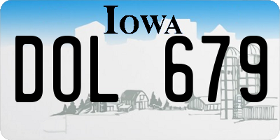 IA license plate DOL679