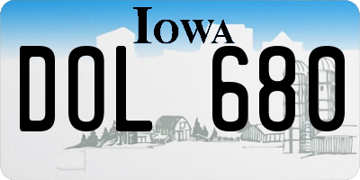 IA license plate DOL680