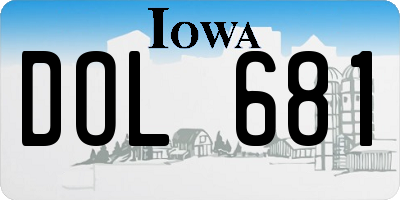 IA license plate DOL681