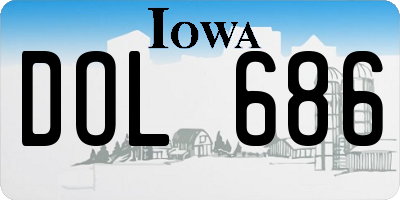 IA license plate DOL686