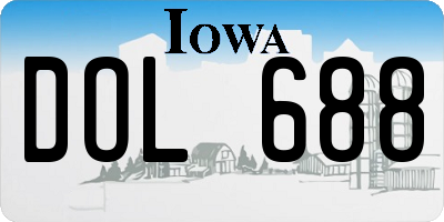 IA license plate DOL688