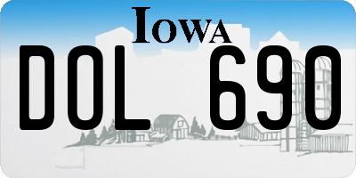 IA license plate DOL690
