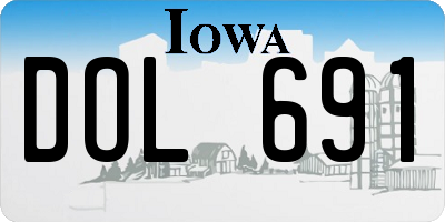 IA license plate DOL691