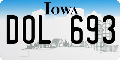 IA license plate DOL693