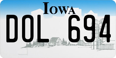IA license plate DOL694