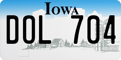 IA license plate DOL704