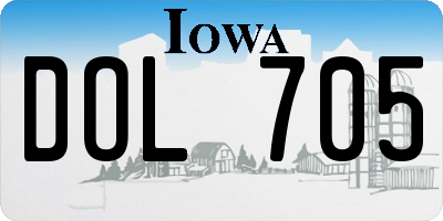 IA license plate DOL705
