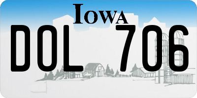 IA license plate DOL706