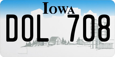 IA license plate DOL708