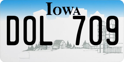 IA license plate DOL709