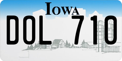 IA license plate DOL710