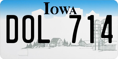 IA license plate DOL714