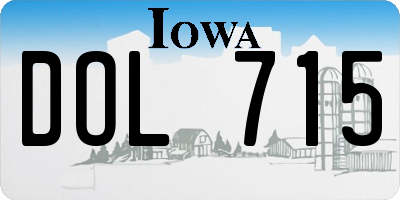 IA license plate DOL715