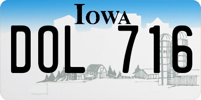 IA license plate DOL716