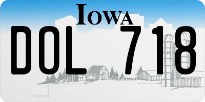 IA license plate DOL718
