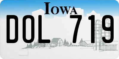 IA license plate DOL719