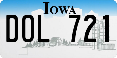IA license plate DOL721