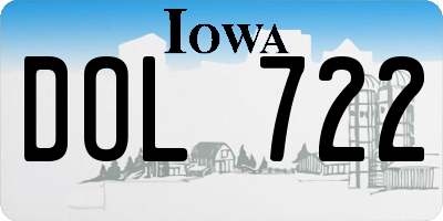 IA license plate DOL722