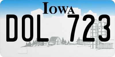 IA license plate DOL723