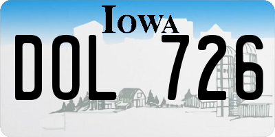 IA license plate DOL726