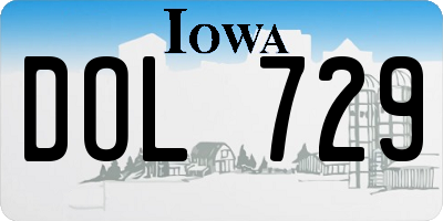IA license plate DOL729
