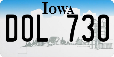 IA license plate DOL730