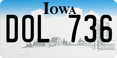 IA license plate DOL736
